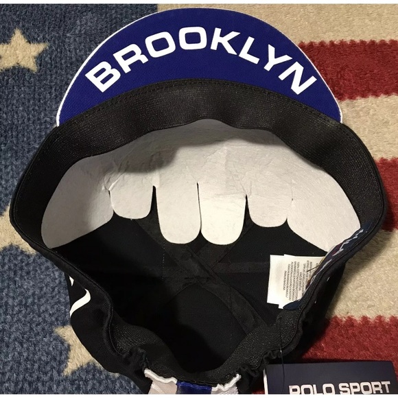 Vintage Ralph Lauren POLO SPORT USA CYCLING NEW YORK BROOKLYN Cap S/M Pwing Rlpc - Picture 6 of 11